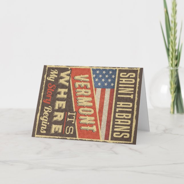 Tarjeta Saint Albans Vermont (Anverso)