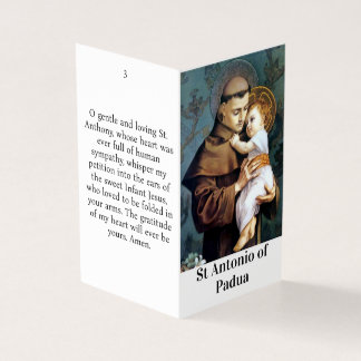 Tarjeta Saint Antonio of Padua Prayer Card