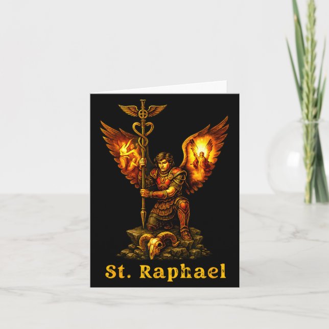 Tarjeta Saint Archangel Raphael Christian Art Faith  (Anverso)