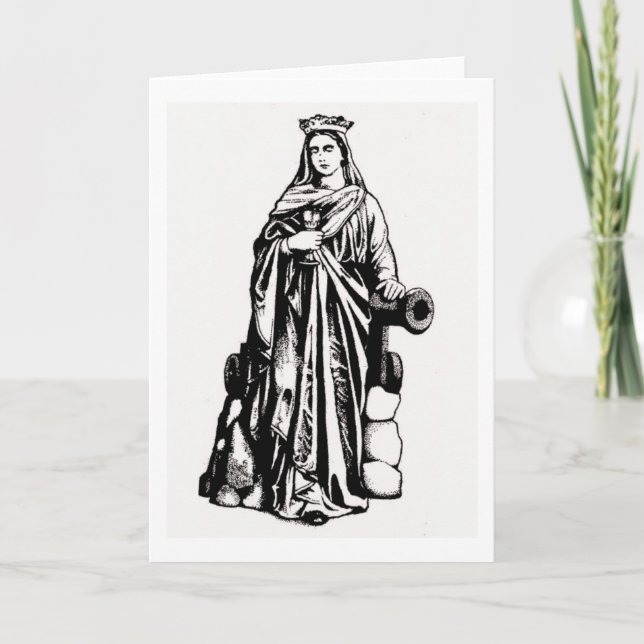 Tarjeta Saint Barbara with chalice and cannon (Anverso)