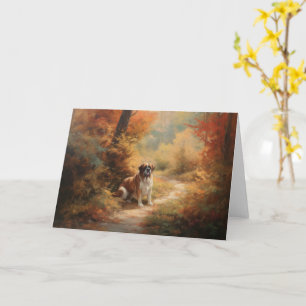 Tarjeta Saint Bernard en otoño se inspira la caída de las