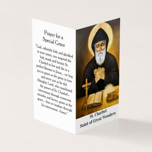 Tarjeta Saint Charbel Prayer Card (Exterior)