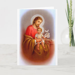 Tarjeta "Saint Joseph feast day" "little saints of spring"