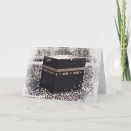 Tarjeta Saint Kaaba, Masjid Al Haram, acuarela ilustrada