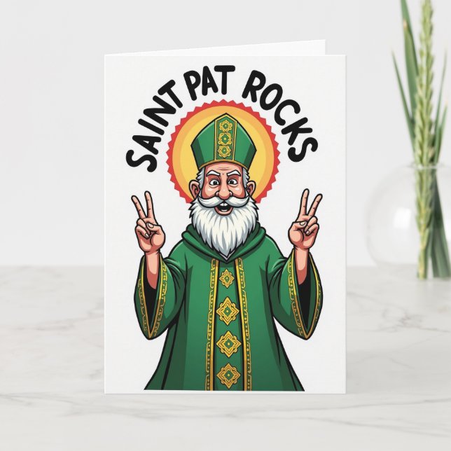 Tarjeta Saint Pat Rocks Modern Card (Anverso)