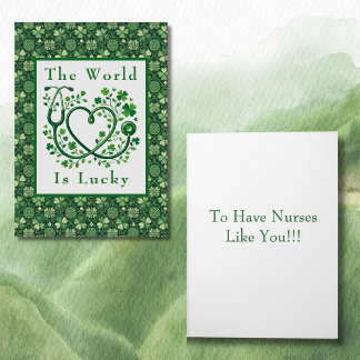 Tarjeta Saint Patrick's Day Lucky to Have Nurses Like You