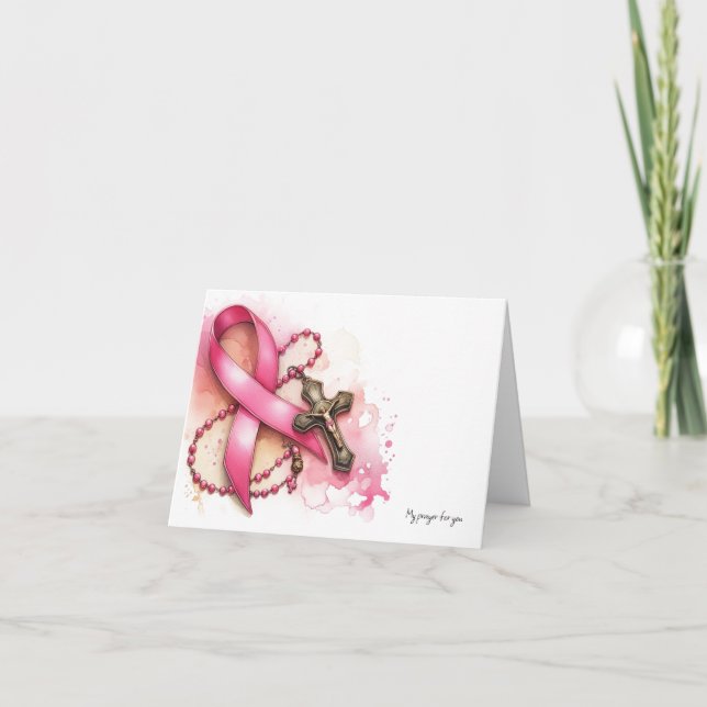 Tarjeta Saint Prayer, cáncer de mama personalizado (Anverso)
