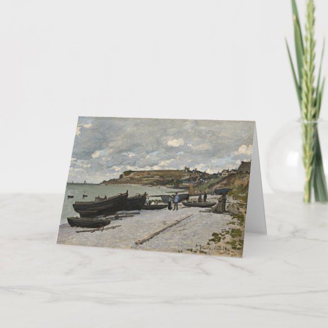 Tarjeta Sainte-Adresse by Monet - Boats Sea Cloudy Sky (Anverso)