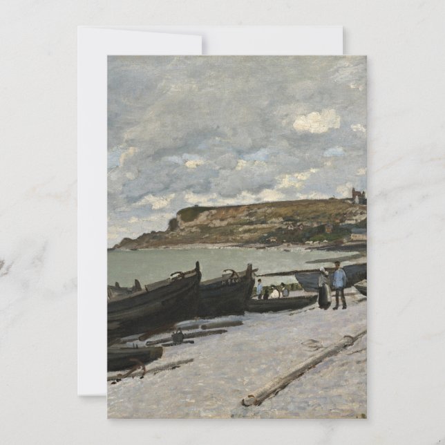 Tarjeta Sainte-Adresse by Monet - Boats Sea Cloudy Sky (Anverso)