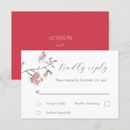 Tarjeta Sakura Blossom Wedding RSVP