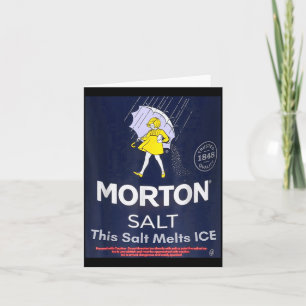 Tarjeta Sal derrite hielo sal morton niña con paraguas 