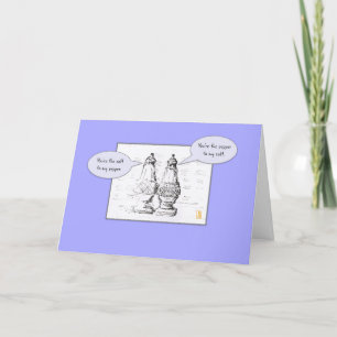 Tarjeta Sal y pimienta en aniversario romántico de periwin