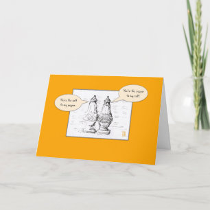 Tarjeta Sal y pimienta en la Naranja Flirty Romántico