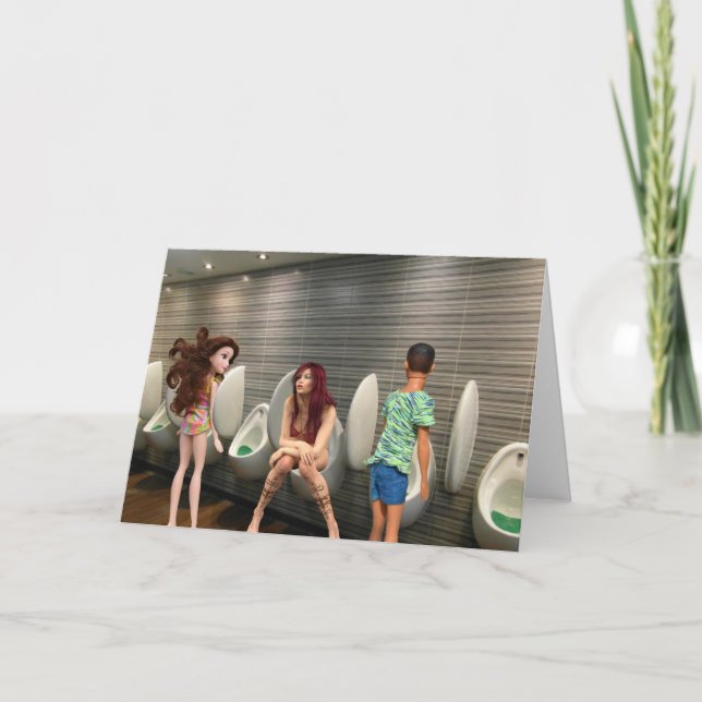 Tarjeta Sala de baño mixta de género. (Anverso)