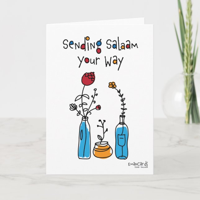 Tarjeta Salaam & Dua - Flowers (Anverso)
