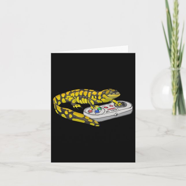Tarjeta Salamander Jugando Videojuego Salamanders Gamers (Anverso)