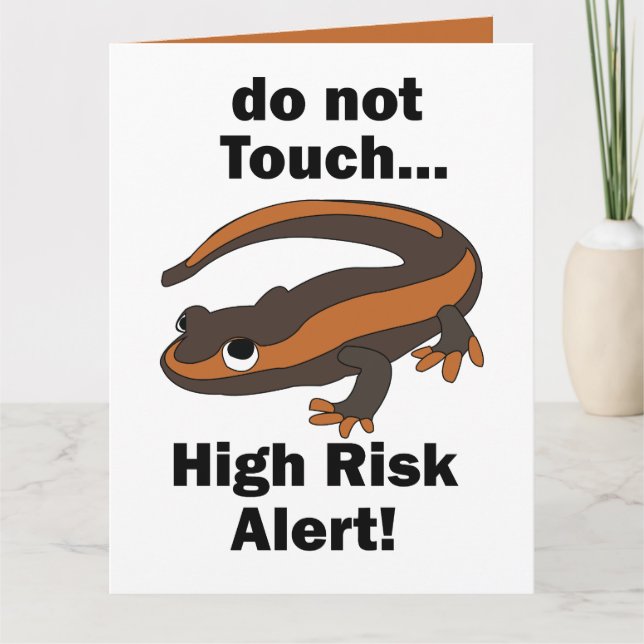 Tarjeta Salamandra de Fuego No Tocar Alerta de Alto Riesgo (Anverso)