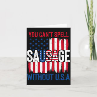 Tarjeta Salchicha Patriótica Divertida Usa Bbq Bandera Ame