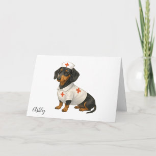 Tarjeta Salchicha Personalizada Recupérate Pronto Perro 