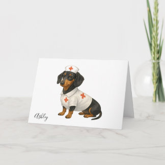 Tarjeta Salchicha Personalizada Recupérate Pronto Perro