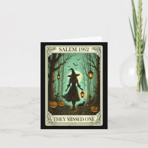 Tarjeta Salem 1692 Bruja de Halloween Que Perdieron Un Tar