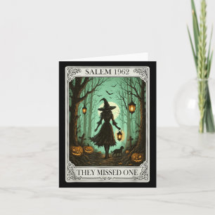 Tarjeta Salem 1692 Bruja de Halloween Que Perdieron Un Tar