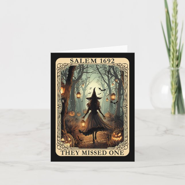 Tarjeta Salem 1692 Bruja de Halloween Que Perdieron Un Tar (Anverso)