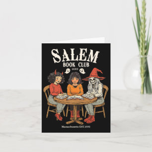 Tarjeta Salem Book Club Retro Halloween Bookish Halloween