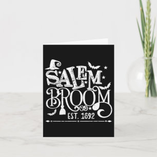 Tarjeta Salem Broom Co Est 1692 Diversión Halloween Bruja 