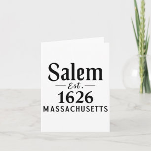 Tarjeta Salem Machusettes Est. Otoño de Halloween de 1626