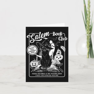 Tarjeta Salem Witch Book Club Bookish Retro Halloween Blac
