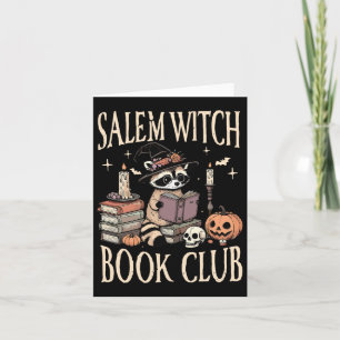 Tarjeta Salem Witch Book Club Halloween Raccoon Witch Read