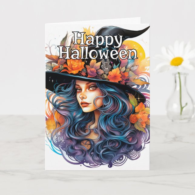 Tarjeta Salem Witch | Feliz Halloween (Planta pequeña)