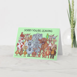 Tarjeta Salida de caricatura animal