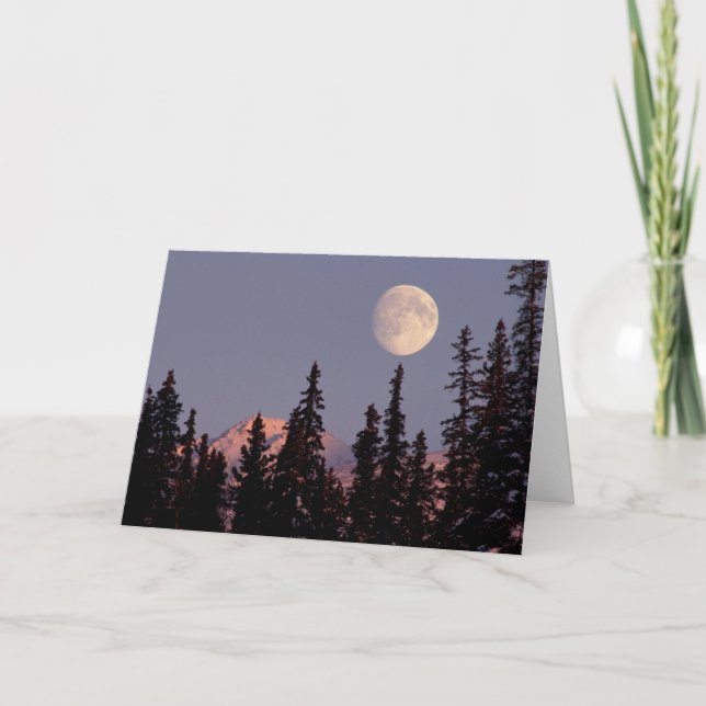 Tarjeta Salida de la luna a principios de invierno | Ancho (Anverso)