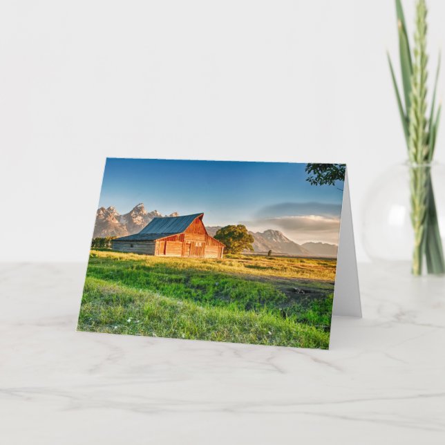 Tarjeta Salida del sol en el granero de Moulton (Anverso)