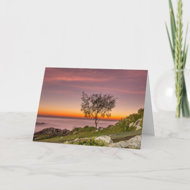 Tarjeta Salida del sol en la playa Armação (Anverso)