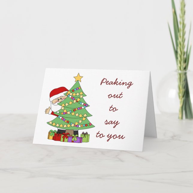 TARJETA SALIENDO A DECIR FELIZ NAVIDAD/FELIZ AÑO NUEVO (Anverso)