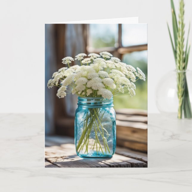 Tarjeta Salir bien pronto el Bouquet de encajes de la rein (Anverso)