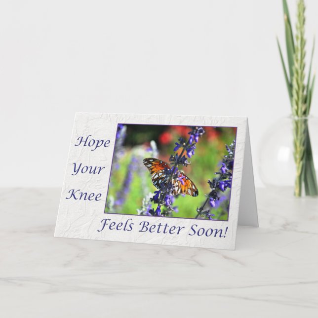 Tarjeta Salir Bien Pronto Knee Butterfly Floral (Anverso)