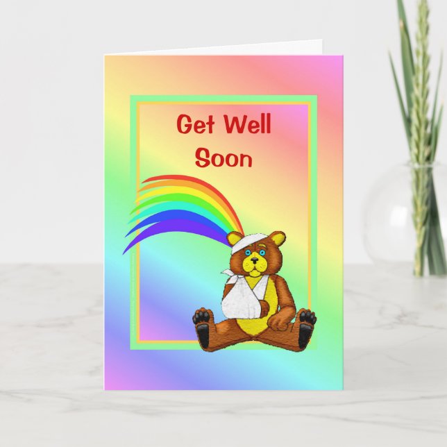 Tarjeta Salir Bien Pronto Oso Lesionado (Anverso)