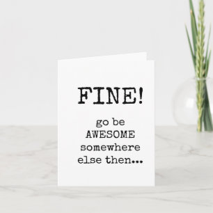 Tarjeta Salir de coworker, sarcástica, divertida, Minimali