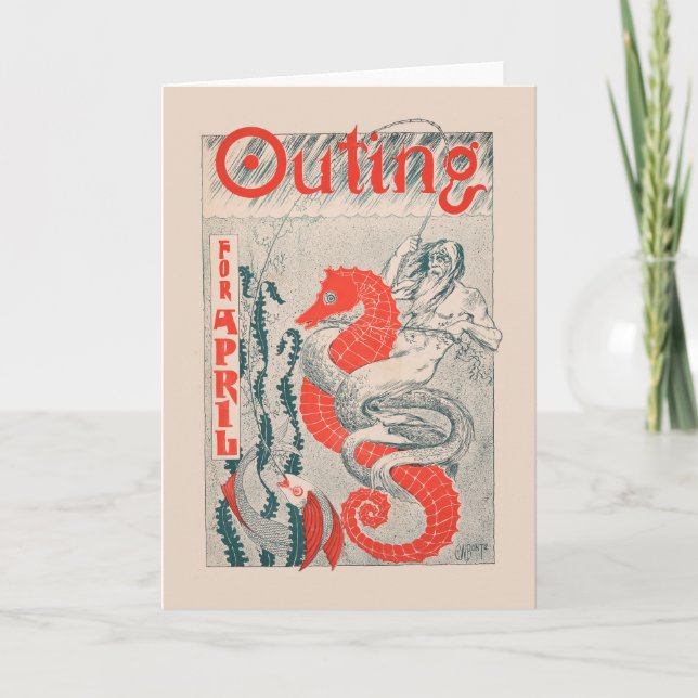 Tarjeta Salir en abril de 1896 | Revista Vintage (Anverso)