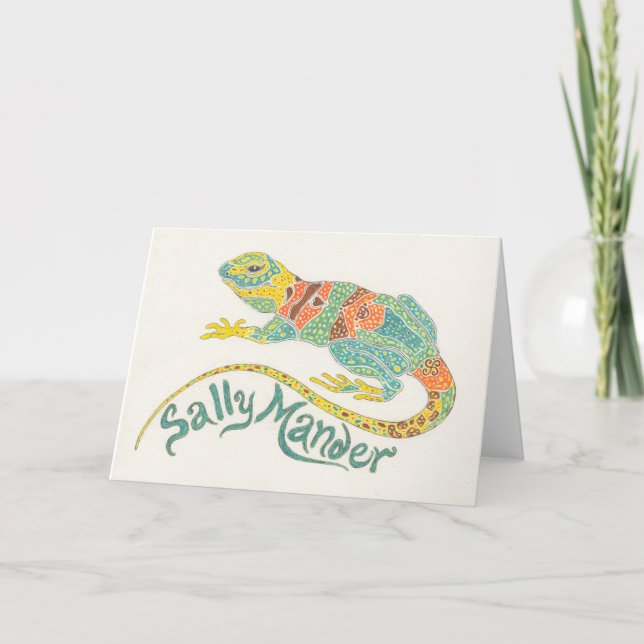Tarjeta Sally Mander el lagarto Notecard (Anverso)