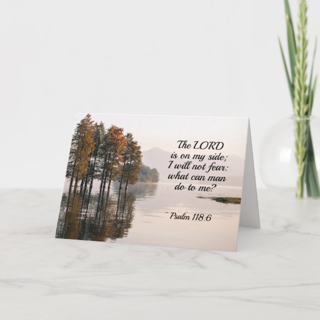 Tarjeta Salmo 118:6 Señor está de mi lado, no temeré (Anverso)