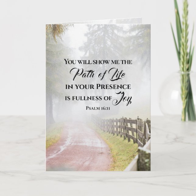 Tarjeta Salmo 16:11 Me enseñarás el Camino de la Vida (Anverso)