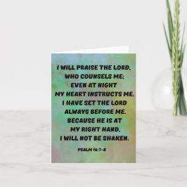 Tarjeta Salmo 16:7-8 Confío en que Dios me guíe la Biblia 