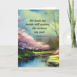 Tarjeta Salmo 23:2-3 Restaura mi alma Biblia Verse