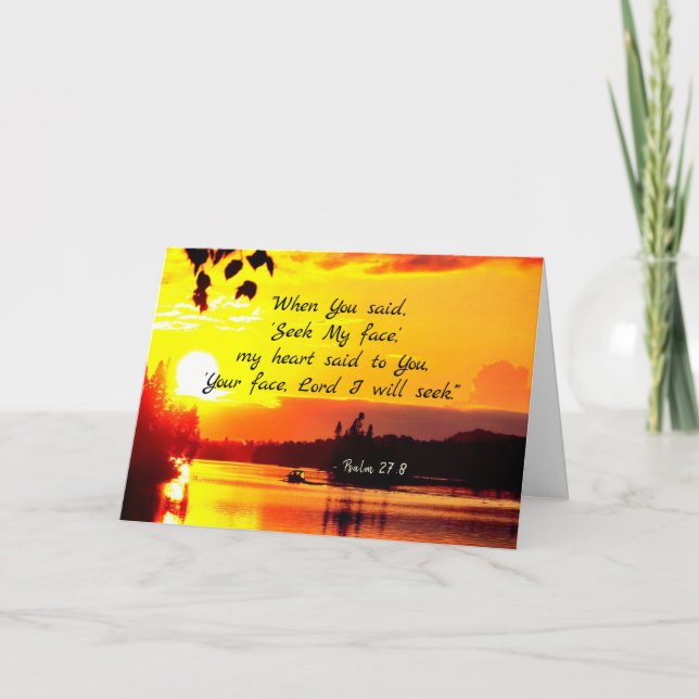 Tarjeta Salmo 27:8 Tu cara SEÑOR Buscaré la Biblia (Anverso)