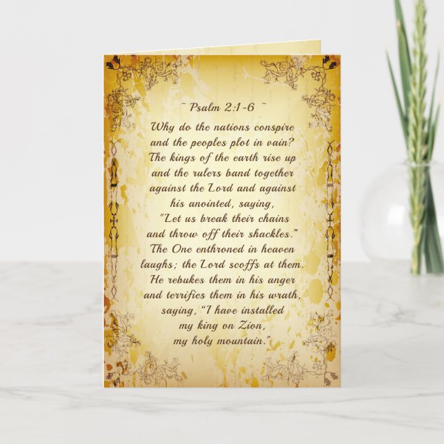 Tarjeta Salmo 2 1-6 ¿Por qué conspiran las naciones? (Anverso)